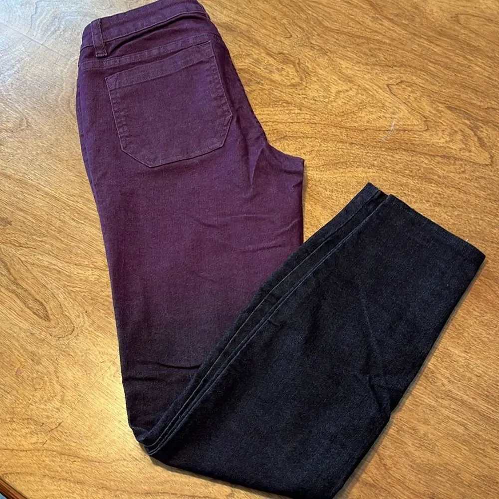 Prana Purple and Black Straight Leg Jeans